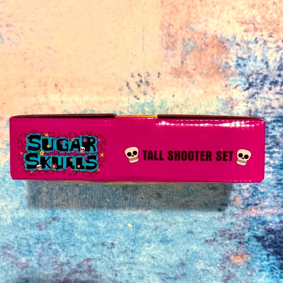 NEW IN BOX🌟Sugar Skulls Vibrant Shooter Glass Set of 4 - Picture 3 of 7
